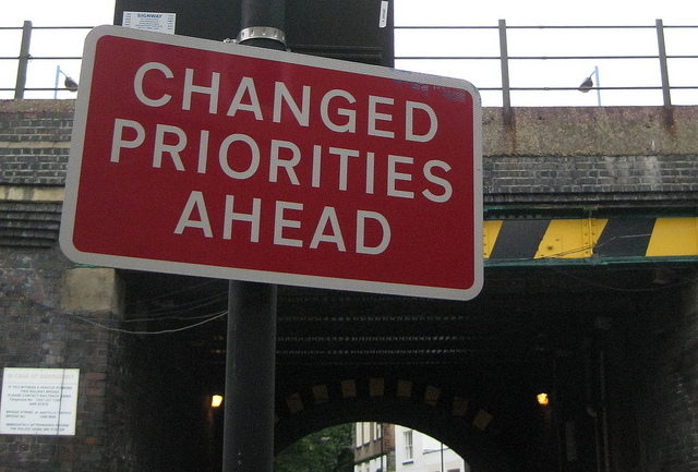 Changed Priorities Ahead